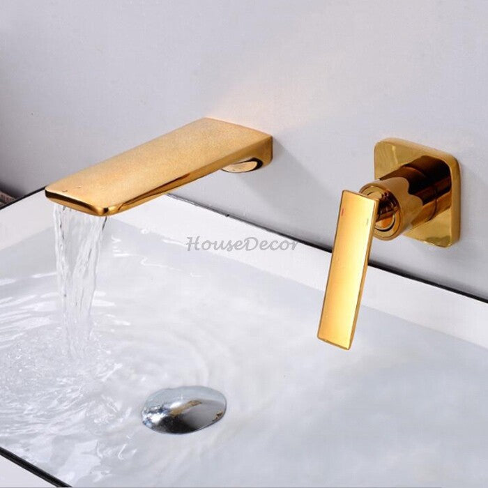 Modern bath shower mixer tap waterfall spout detail view
