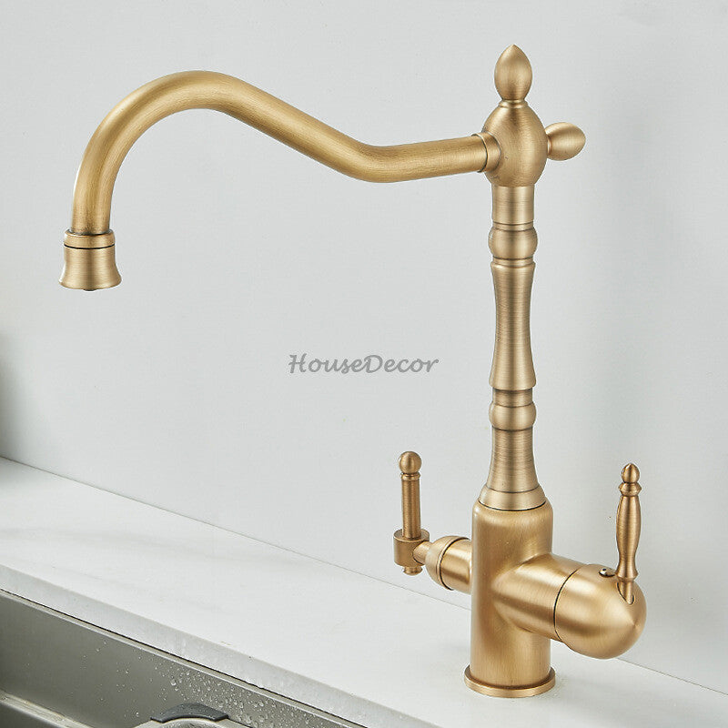 Modern kitchen sink mixer tap swivel spout detail view