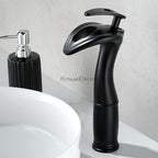 Modern bath shower mixer tap waterfall spout detail view