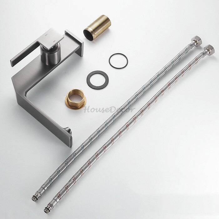 Modern bath shower mixer tap waterfall spout additional view