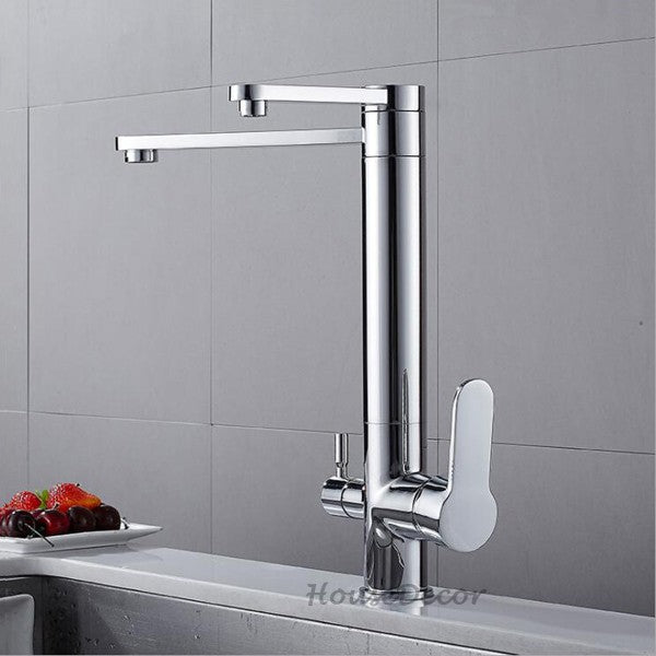 Chrome Brass kitchen sink mixer tap deck mounted design additional view
