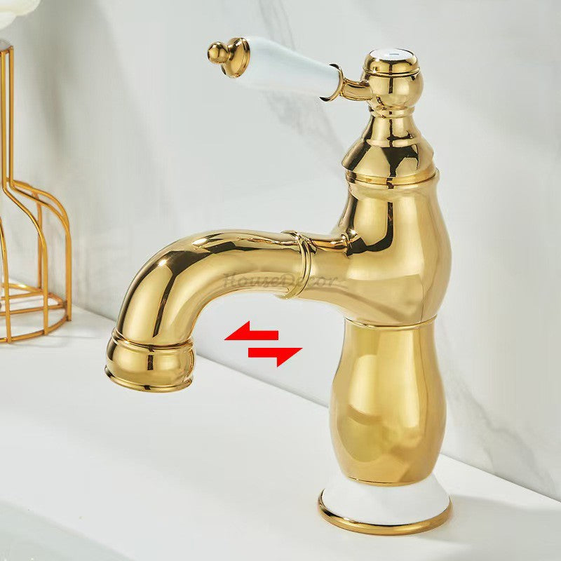 Antique Brass bath shower mixer tap pull out spray additional view