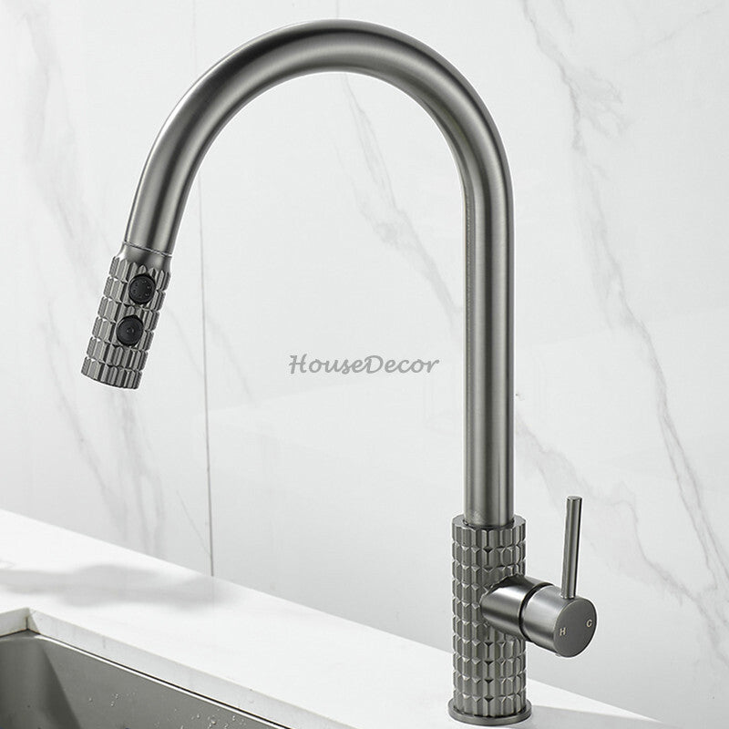 Modern kitchen sink mixer tap swivel spout additional view