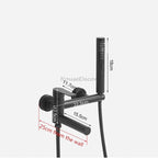 Matte Black Brass bath shower mixer tap wall mounted design additional view
