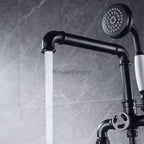 Modern bath shower mixer tap floor mounted design detail view