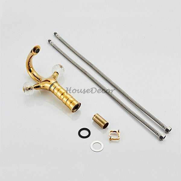Gold bath shower mixer tap swivel spout additional view