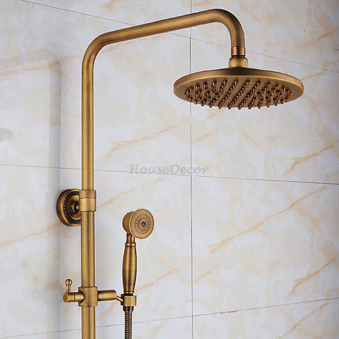 Antique Brass bath shower mixer tap single lever control detail view