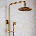 Antique Brass bath shower mixer tap single lever control detail view