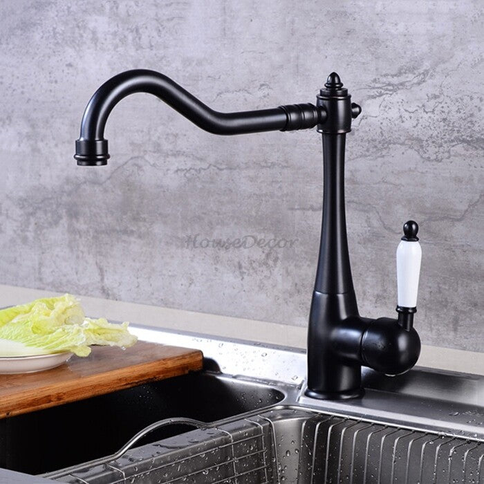 Modern kitchen sink mixer tap swivel spout additional view