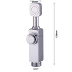 Chrome shower head swivel spout detail view