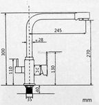 Modern kitchen sink mixer tap swivel spout additional view