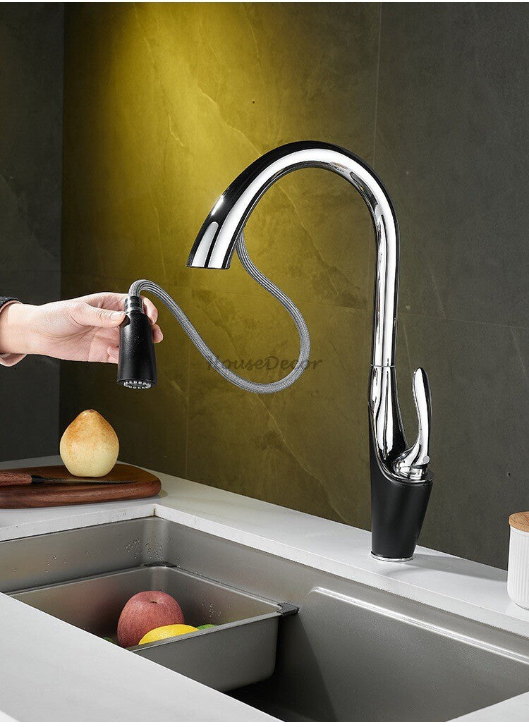 Modern kitchen sink mixer tap pull out spray additional view