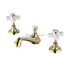 Brass bathroom basin mixer tap dual handle control main view