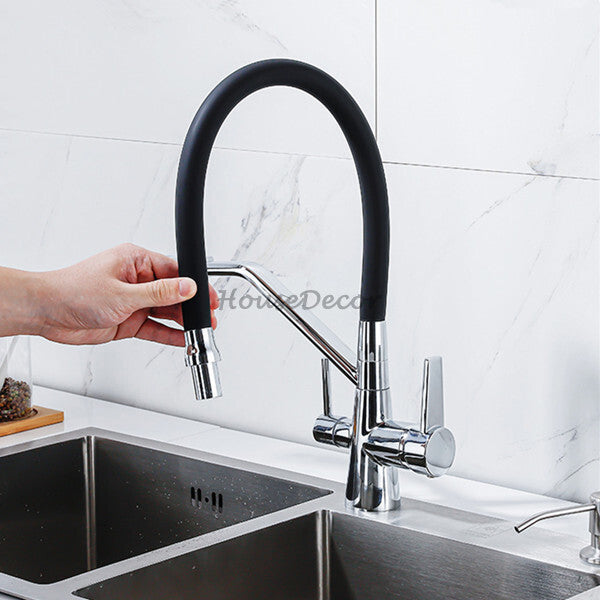 Modern kitchen sink mixer tap swivel spout additional view