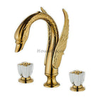 Gold bath shower mixer tap dual handle control main view