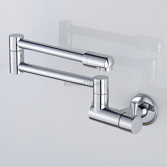 Chrome kitchen sink mixer tap swivel spout detail view