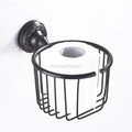 Black toilet paper holder detailed product view main view