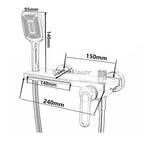 Brass bath shower mixer tap waterfall spout additional view