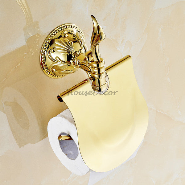 Gold toilet paper holder detailed product view main view