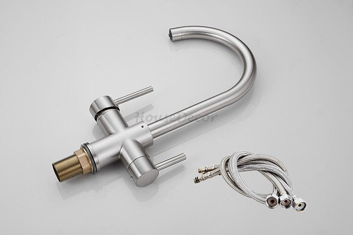 Modern kitchen sink mixer tap swivel spout additional view