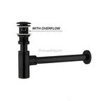 Matte Black basin bottle trap detailed product view detail view