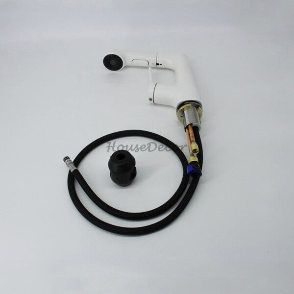 White bath shower mixer tap pull out spray additional view