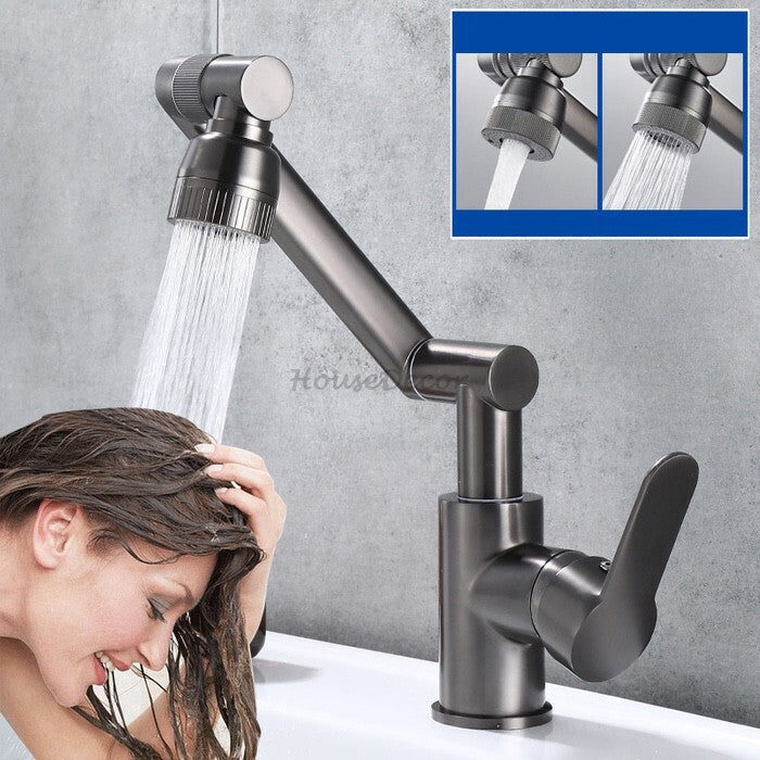 Modern bath shower mixer tap swivel spout detail view