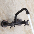 Black kitchen sink mixer tap swivel spout main view