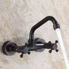 Black kitchen sink mixer tap swivel spout main view