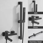 Modern bath shower mixer tap wall mounted design detail view