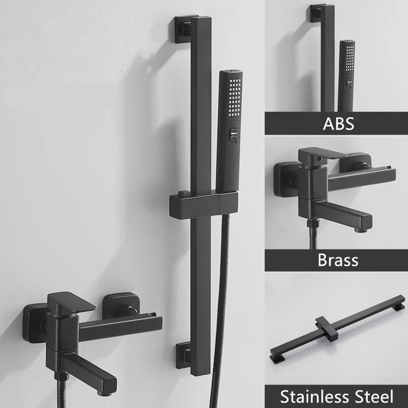 Modern bath shower mixer tap wall mounted design detail view