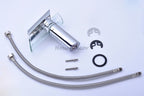 Chrome bath shower mixer tap waterfall spout detail view