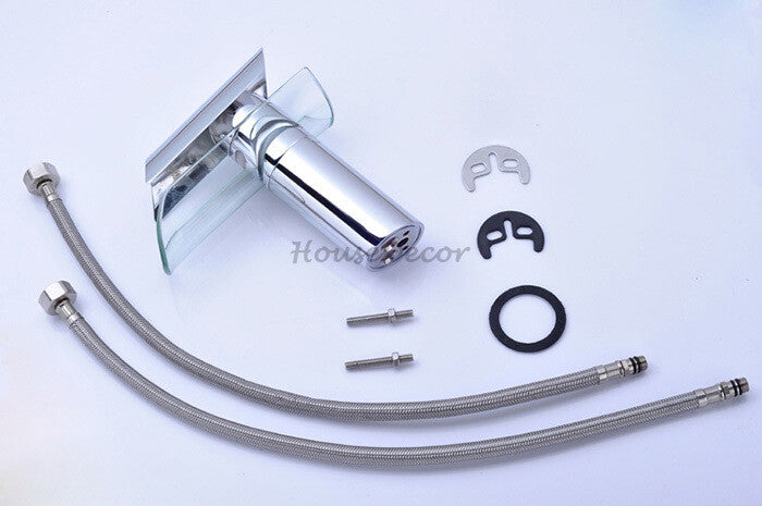 Chrome bath shower mixer tap waterfall spout detail view