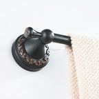 Black Brass towel rack wall mounted design detail view