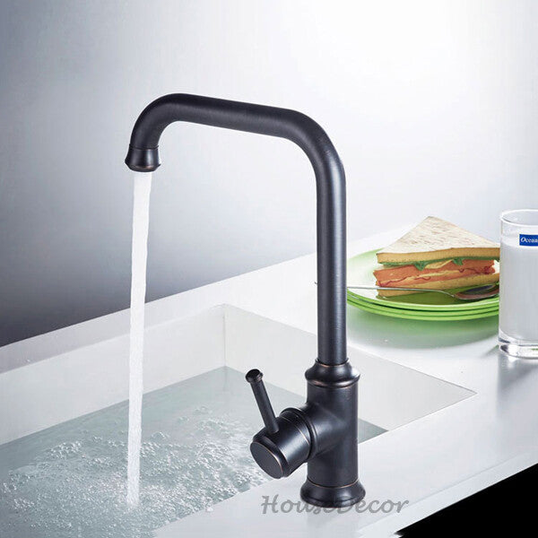 Black Brass faucet swivel spout detail view