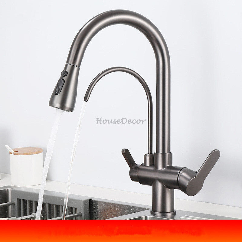 Modern kitchen sink mixer tap pull out spray additional view