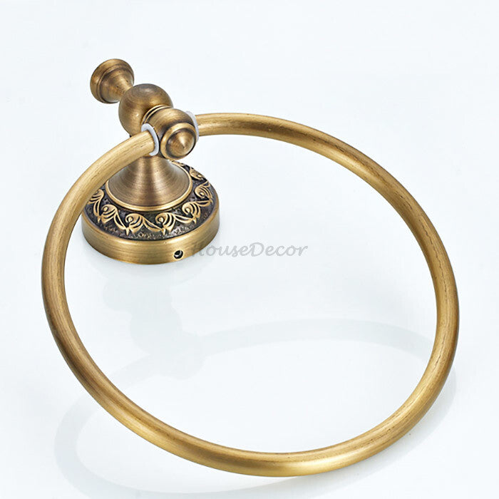 Antique Brass towel ring detailed product view detail view
