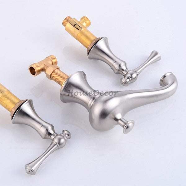 Modern bath shower mixer tap dual handle control additional view
