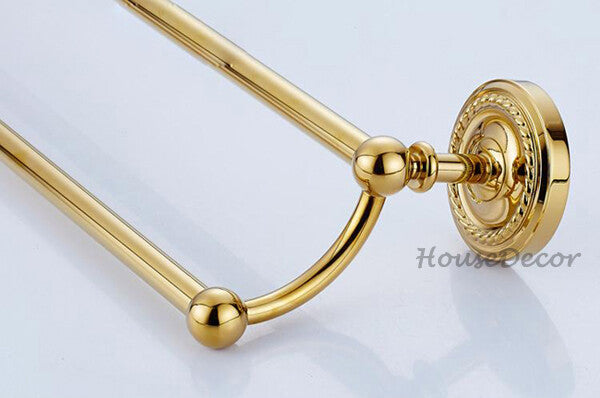 Gold Brass towel rack wall mounted design detail view