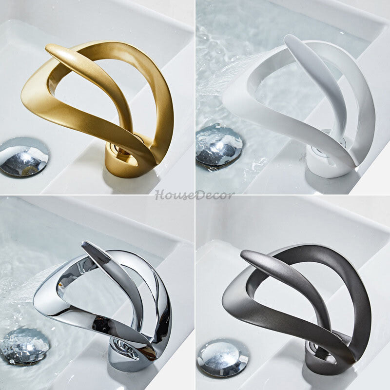 Brass bath shower mixer tap waterfall spout main view