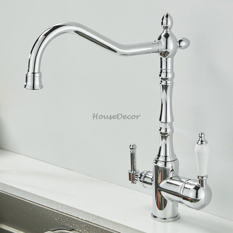 Modern kitchen sink mixer tap swivel spout additional view