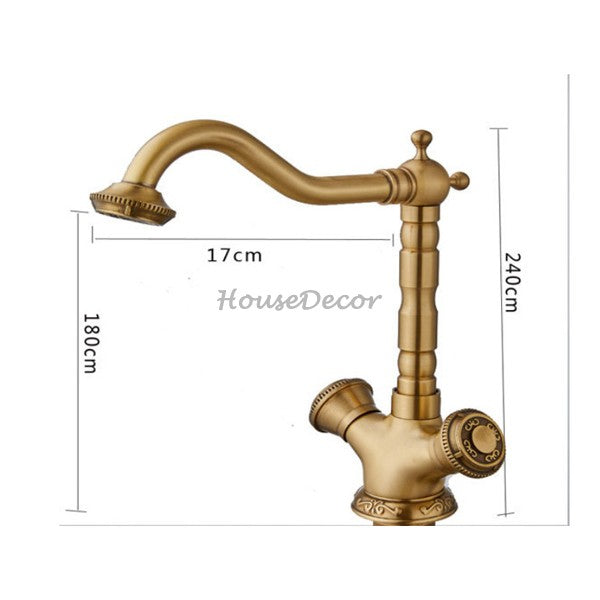 Antique Brass bath shower mixer tap swivel spout additional view