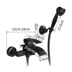 Black bath shower mixer tap waterfall spout additional view