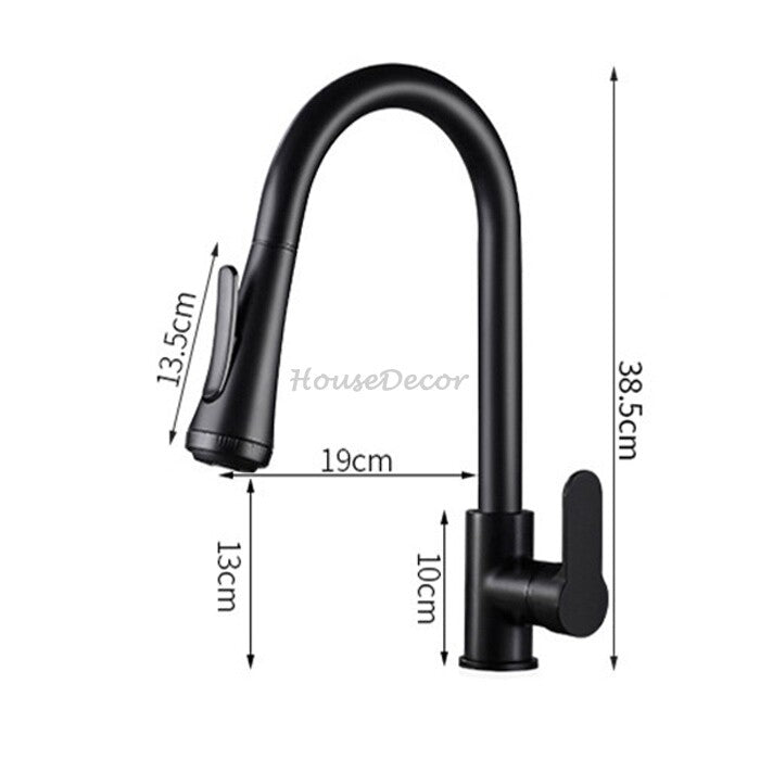 Black bath shower mixer tap pull out spray additional view