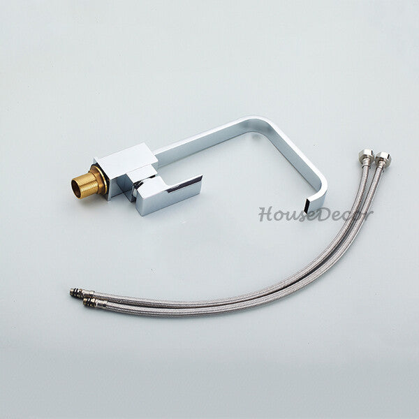 Chrome kitchen sink mixer tap swivel spout additional view