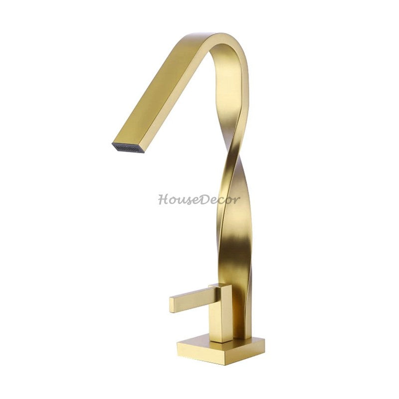 Chrome bathroom basin mixer tap waterfall spout additional view
