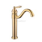 Gold bath shower mixer tap swivel spout main view