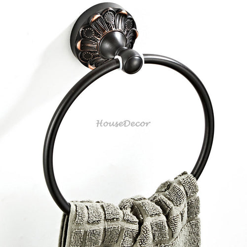 Black towel ring wall mounted design main view