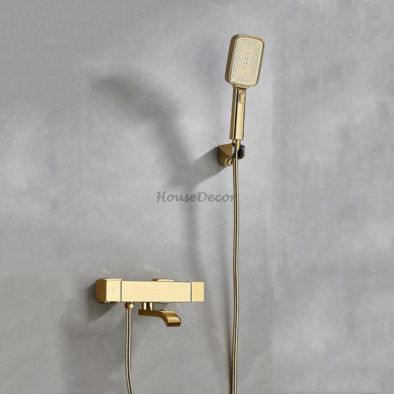 Modern shower head thermostatic control detail view