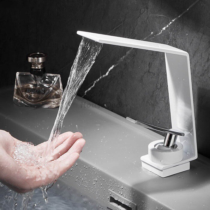 Modern bath shower mixer tap waterfall spout main view